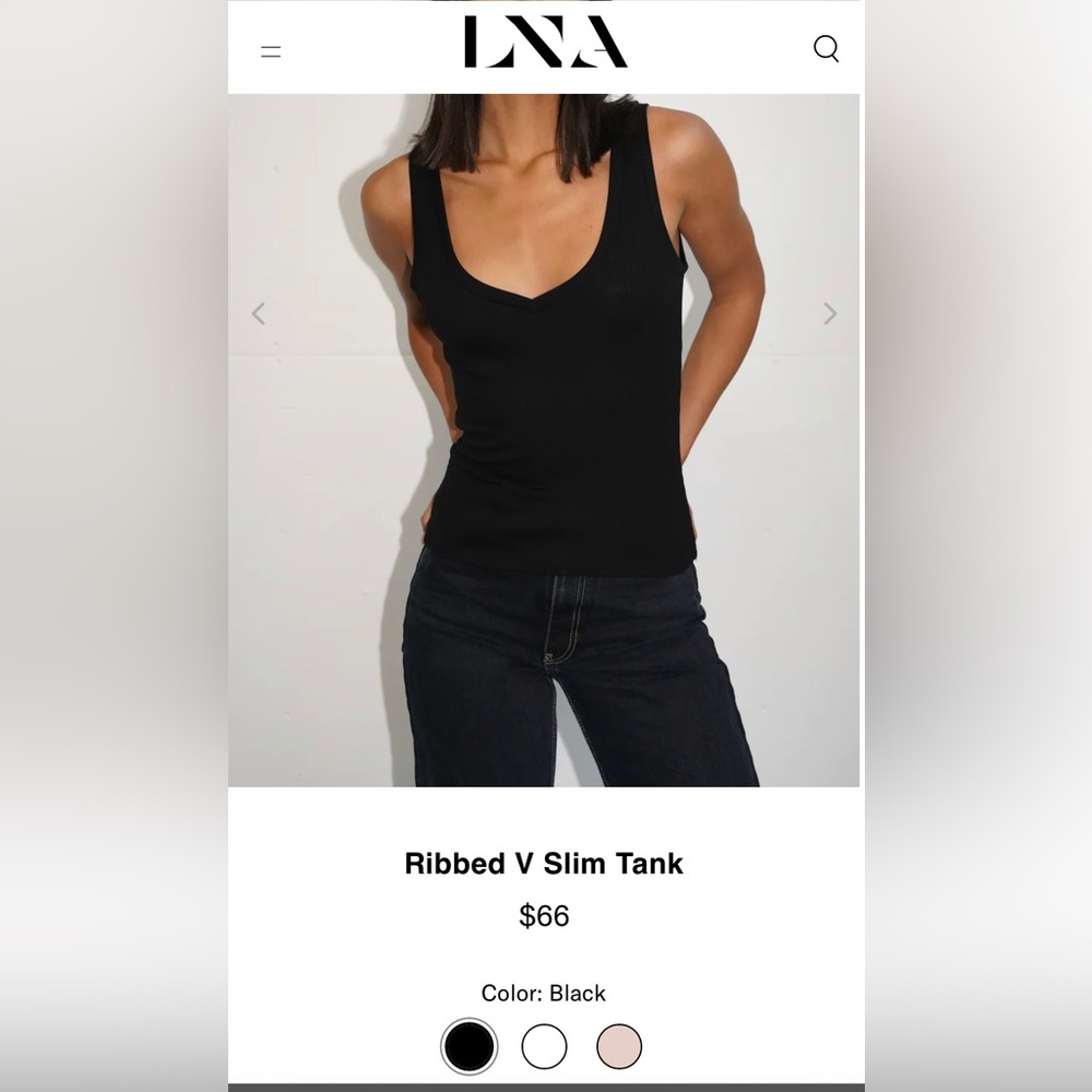LNA black ribbed tank